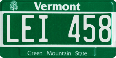 VT license plate LEI458