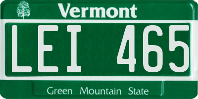VT license plate LEI465