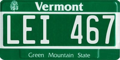 VT license plate LEI467