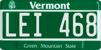 VT license plate LEI468