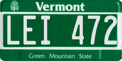 VT license plate LEI472
