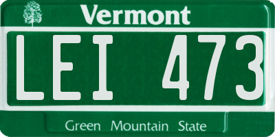 VT license plate LEI473
