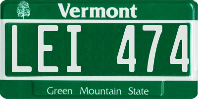 VT license plate LEI474