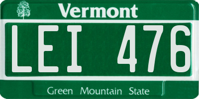 VT license plate LEI476