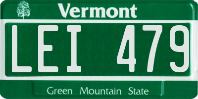 VT license plate LEI479