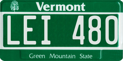 VT license plate LEI480
