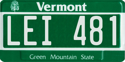VT license plate LEI481