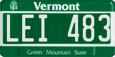 VT license plate LEI483