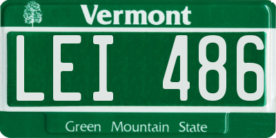 VT license plate LEI486