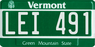 VT license plate LEI491