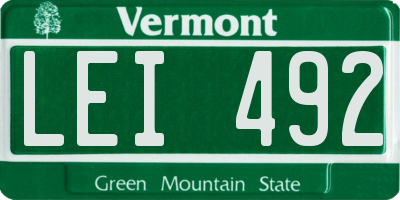 VT license plate LEI492