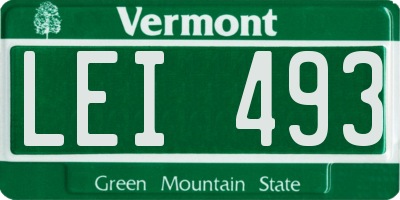 VT license plate LEI493