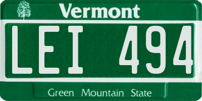 VT license plate LEI494