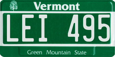 VT license plate LEI495