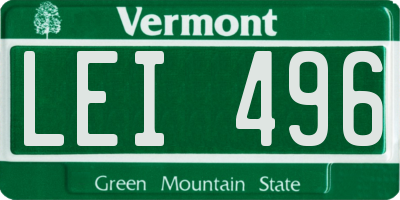 VT license plate LEI496