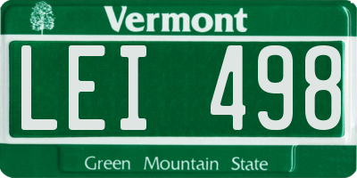 VT license plate LEI498