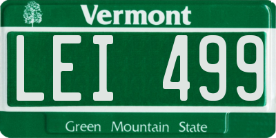VT license plate LEI499