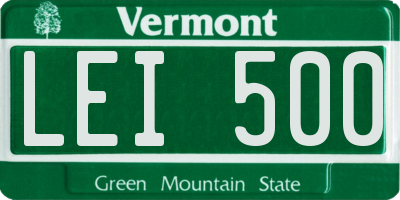 VT license plate LEI500