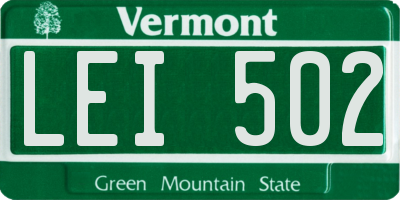 VT license plate LEI502