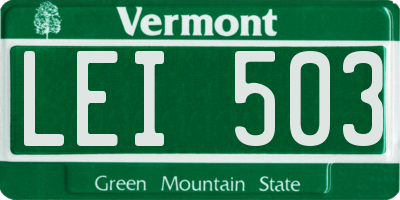 VT license plate LEI503