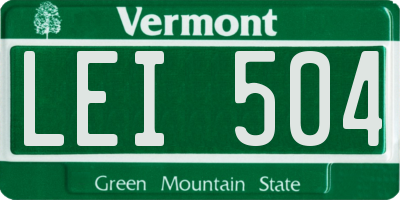 VT license plate LEI504