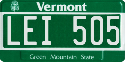 VT license plate LEI505