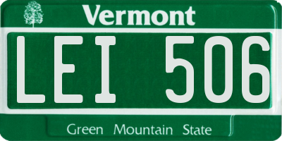 VT license plate LEI506