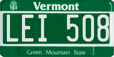 VT license plate LEI508