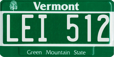 VT license plate LEI512
