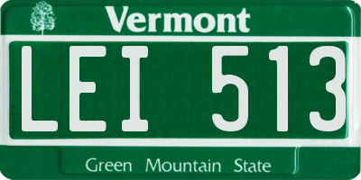 VT license plate LEI513