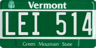 VT license plate LEI514