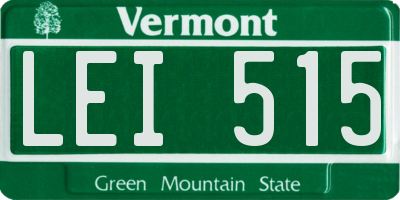 VT license plate LEI515