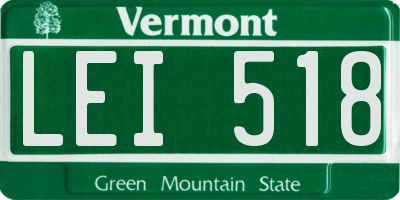 VT license plate LEI518