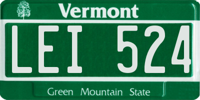 VT license plate LEI524