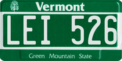 VT license plate LEI526
