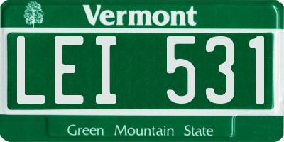 VT license plate LEI531