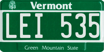 VT license plate LEI535
