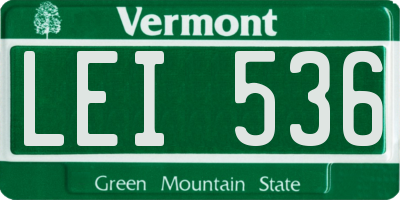 VT license plate LEI536