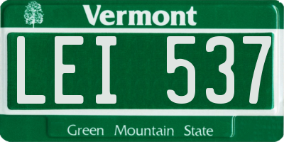 VT license plate LEI537
