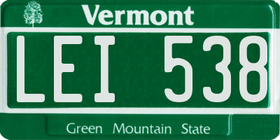 VT license plate LEI538