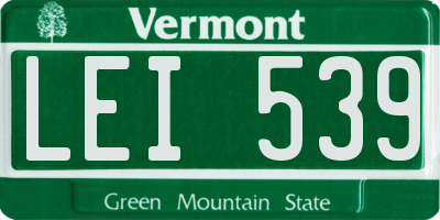 VT license plate LEI539