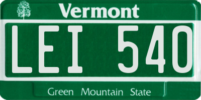 VT license plate LEI540