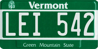 VT license plate LEI542