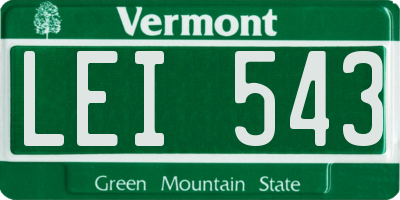 VT license plate LEI543