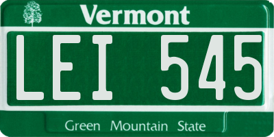 VT license plate LEI545