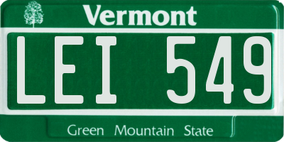 VT license plate LEI549