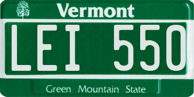 VT license plate LEI550