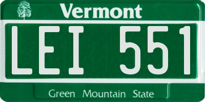 VT license plate LEI551