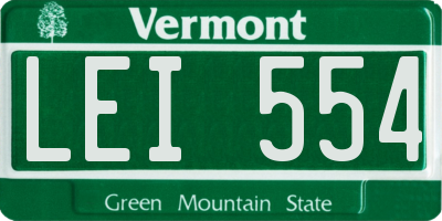 VT license plate LEI554