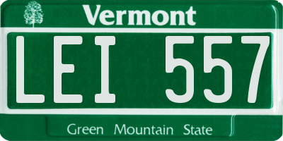 VT license plate LEI557